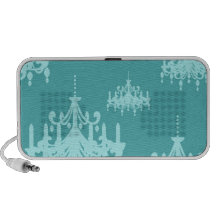 blue chandelier damask on blue aqua design iPhone speakers