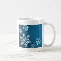Blue Christmas snowflake background Mugs