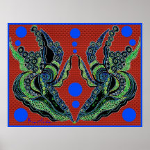 BLUE CIRCLE MANIA     GICLEE PRINT