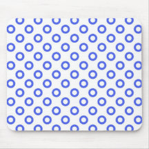 blue circle white  mouse pad