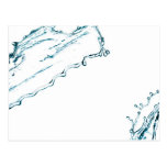Blue colour water splash postcard