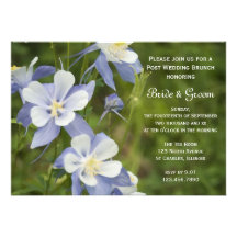 Blue Columbine Post Wedding Brunch Invitation