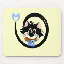 Blue Cool Cat Tshirts and Gifts Mouse Pad