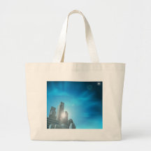 Blue corporate cityscape canvas bag