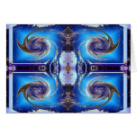 Blue Cosmos Swirl Greeting Card