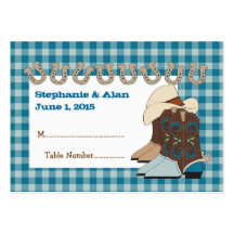 Blue Country Western Place Cards Business Card Templates
