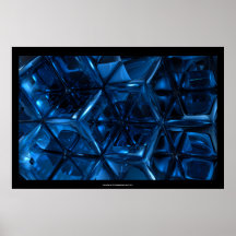 Blue Cubes Art Poster