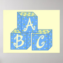 Blue Cubes Wall Decor Poster