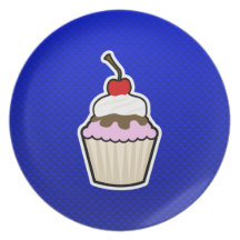 Blue Cupcake Plate