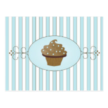 Blue Cupcake Postcard
