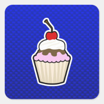 Blue Cupcake Stickers