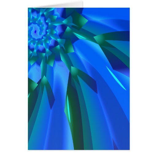 Blue/Cyan Flower Card