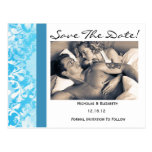 Blue Damask Save the Date Post Card