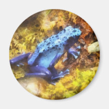 Blue Dart Frog Refrigerator Magnet