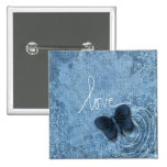 Blue Denim Butterfly Love buttons