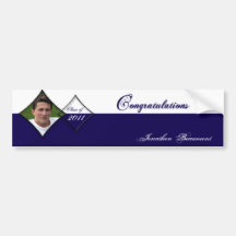 Blue Diamond Class Graduation Wine Label Bumper Sticker