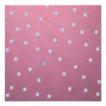 Blue diamond stitched on pink leather photo print