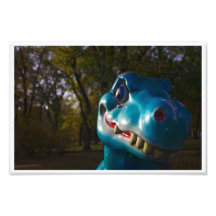 Blue Dinosaur Grinning Art Photo