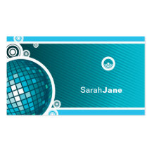 Blue Disco Ball Business Card Template