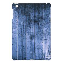 Blue Distressed Wood Grain Print iPad Mini Cases