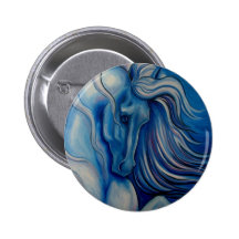 Blue Drama Horse Pinback Buttons