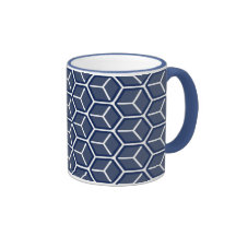 Blue Dusk Cube Pattern  mug