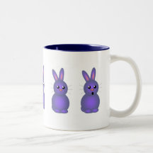 Blue Easter Bunnies Coffee Mugs