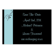 Blue Elegance Mini Save The Date Card Business Card Template