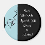 Blue  Elegance Wedding Round Magnet
