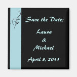 Blue Elegance Wedding Square Magnet