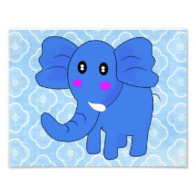 Blue Elephant Photo Art