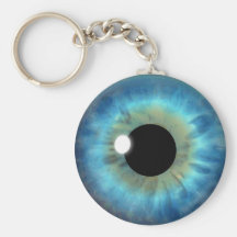 Blue Eye Iris Eyeball Cool Custom Round Key Chain