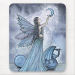 Blue Fairy Dragon Mousepad by Molly Harrison