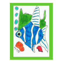 blue fish Postcard