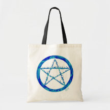 Blue Flame Pentacle Canvas Bag