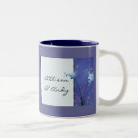 Blue floral design coffee mugs