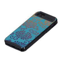 Blue floral flower motif iphone 5 case
