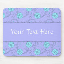 Blue Floral Mousepads