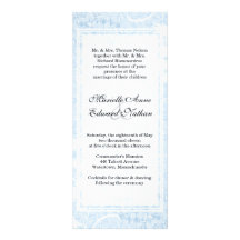 Blue Floral Wedding Invitation