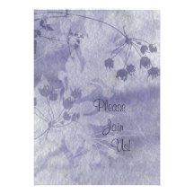 Blue Floral Wedding Invitation