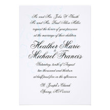 Blue Floral Wedding Invitations