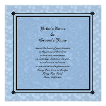 Blue Floral Wedding Invitations by Molly Harrison