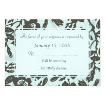 Blue Floral Wedding RSVP Cards Custom Announcement