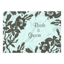 Blue Floral Wedding Save the Date Card Announcement