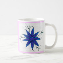 Blue flower mug  by Artistic Vibe