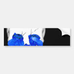 Blue Flowers In A Skull Bumper Stickers