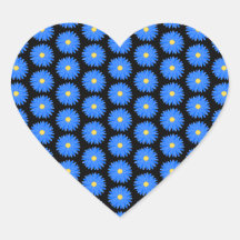 Blue Flowers on Black. Sticker