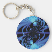 Blue Fractal Keychain