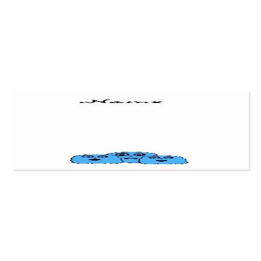 Blue ghosts on white business card template