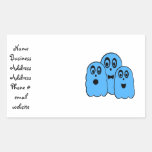 Blue ghosts on white sticker